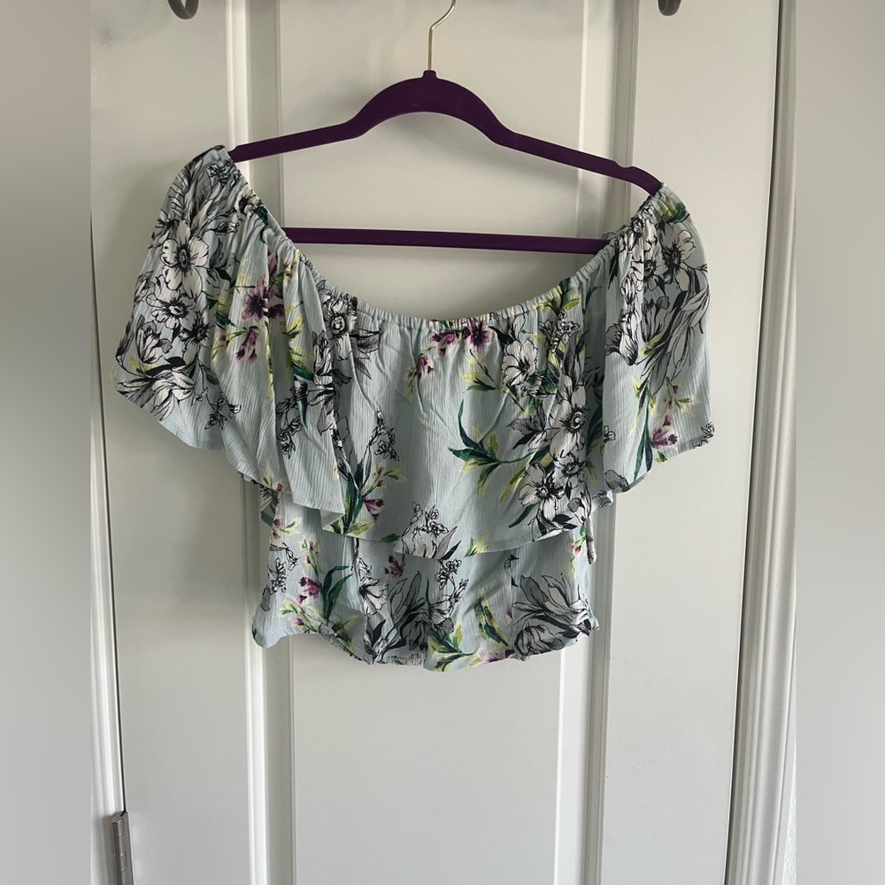 BAND OF GYPSIES Arica Off The Shoulder Crop Top Size Large - Never Worn - Picture 2 of 10